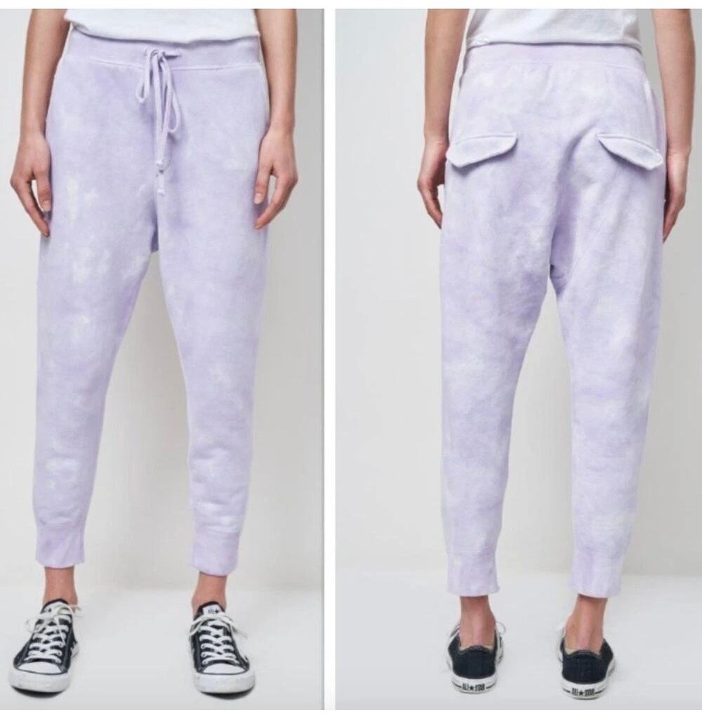 Nili Lotan Nolan Light Lavender Purple Tie Dye Jogger Lounge Sweatpants Size XS